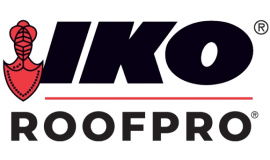 Logo v1 of IKO RoofPro features a bold red shield emblem on the left.